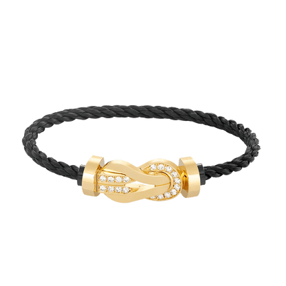 [Everoly JW]CHANCE LARGE 8 FIGURE BUCKLE HALF DIAMOND BRACELET GOLD