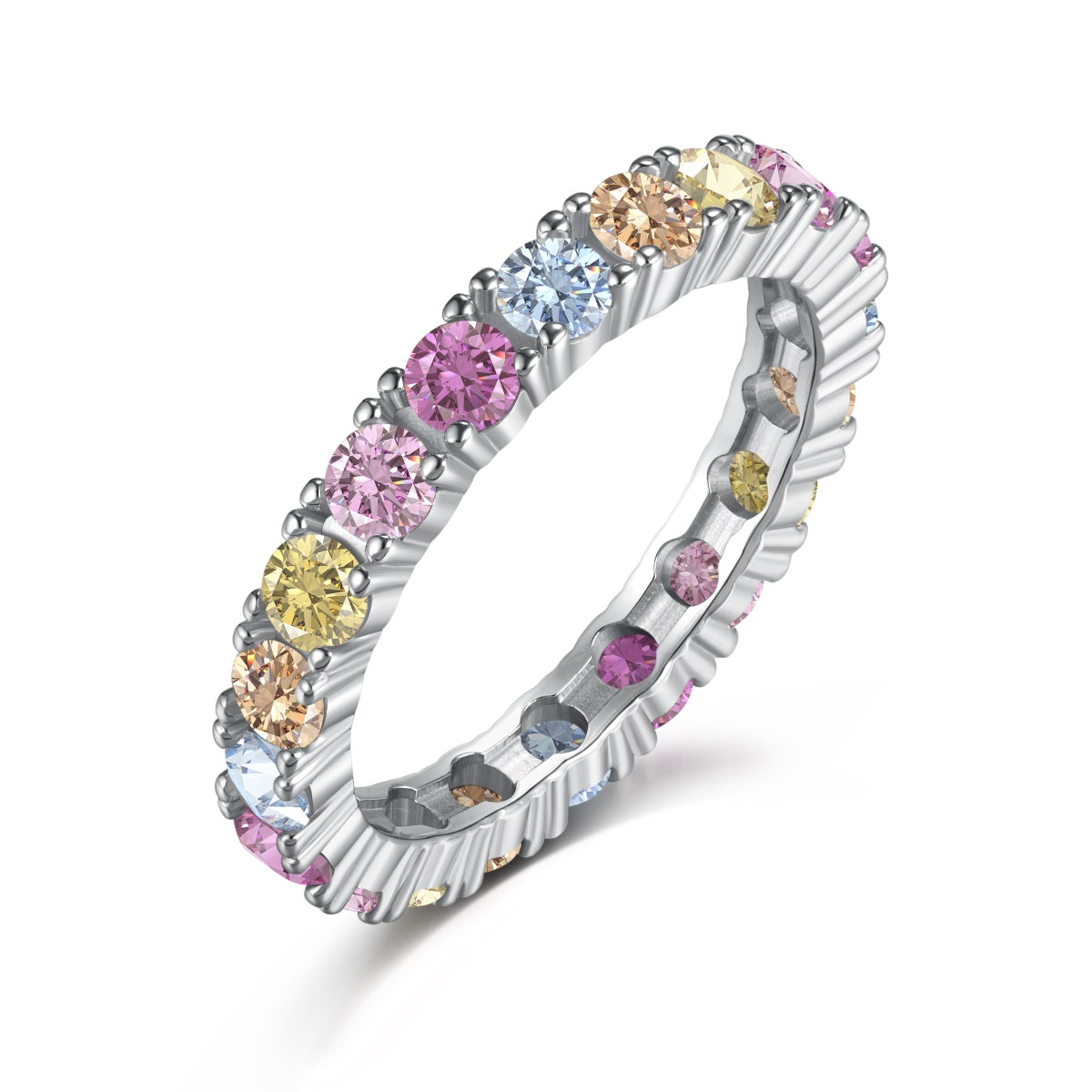 [Everoly JW]Dazzling Lustrous Round Cut Tennis Ring