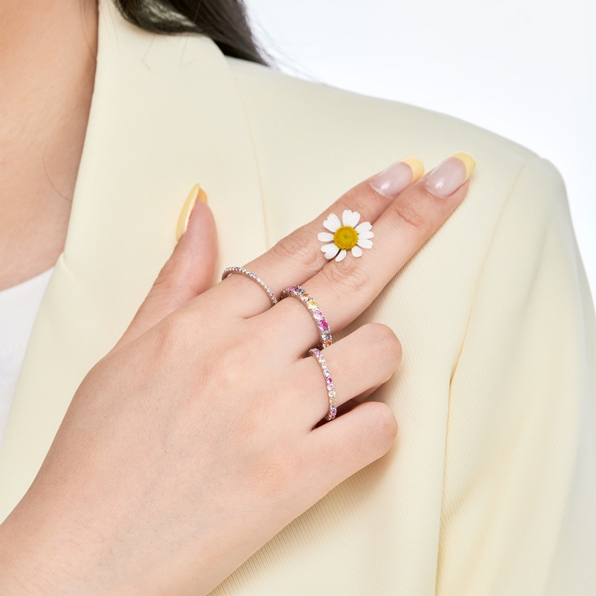 [Everoly JW]Dazzling Lustrous Round Cut Tennis Ring