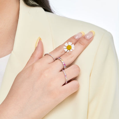 [Everoly JW]Dazzling Lustrous Round Cut Tennis Ring