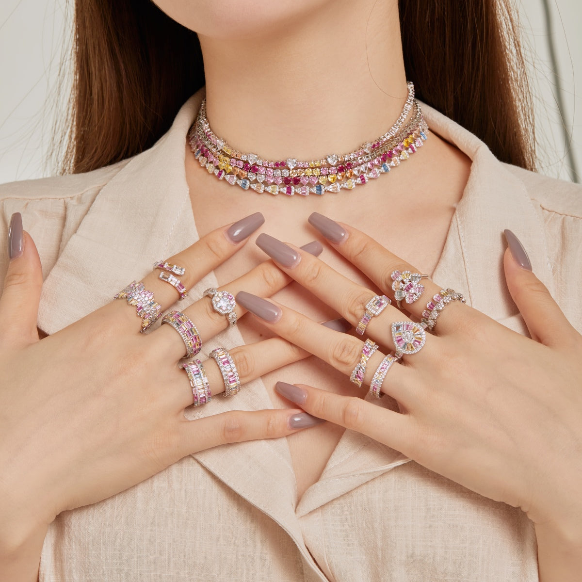 [Everoly JW]Exquisite Colorful Radiant Cut Party Ring