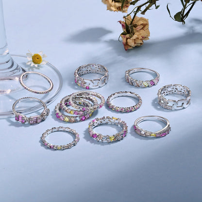 [Everoly JW]Dazzling Lustrous Round Cut Tennis Ring