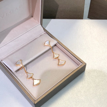[Everoly JW]DREAM EARRINGS 3 MOTIFS DIAMOND MOP PINK GOLD