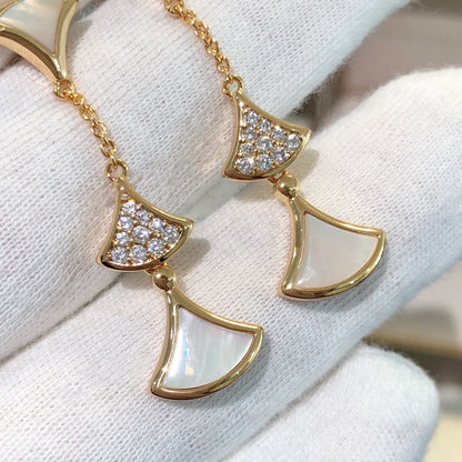 [Everoly JW]DREAM EARRINGS 3 MOTIFS DIAMOND MOP PINK GOLD