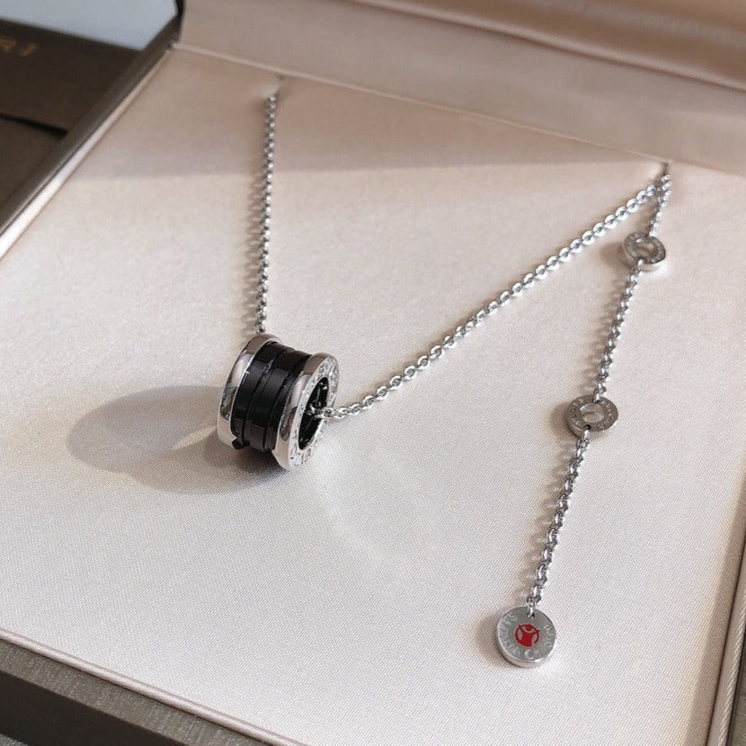 [Everoly JW]ZERO 1 BLACK CERAMIC SILVER NECKLACE