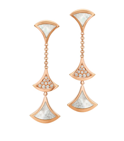 [Everoly JW]DREAM EARRINGS 3 MOTIFS DIAMOND MOP PINK GOLD