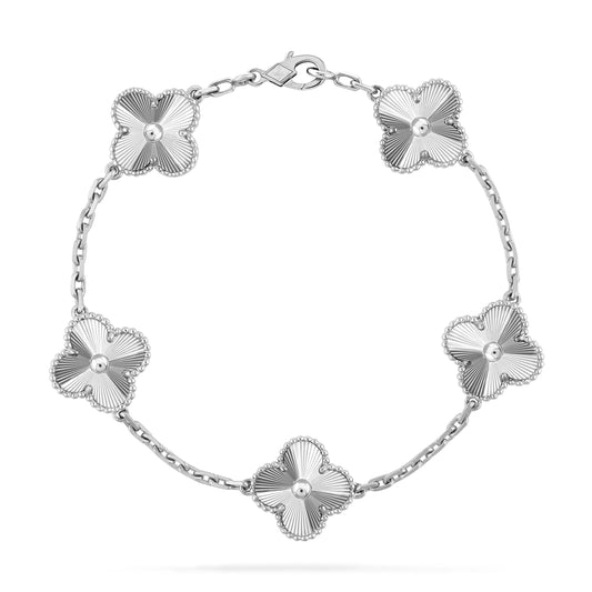 [Everoly JW]CLOVER SILVER 5 MOTIFS BRACELET