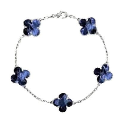 [Everoly JW]CLOVER 5 MOTIF PIETERSITE SILVER BRACELET