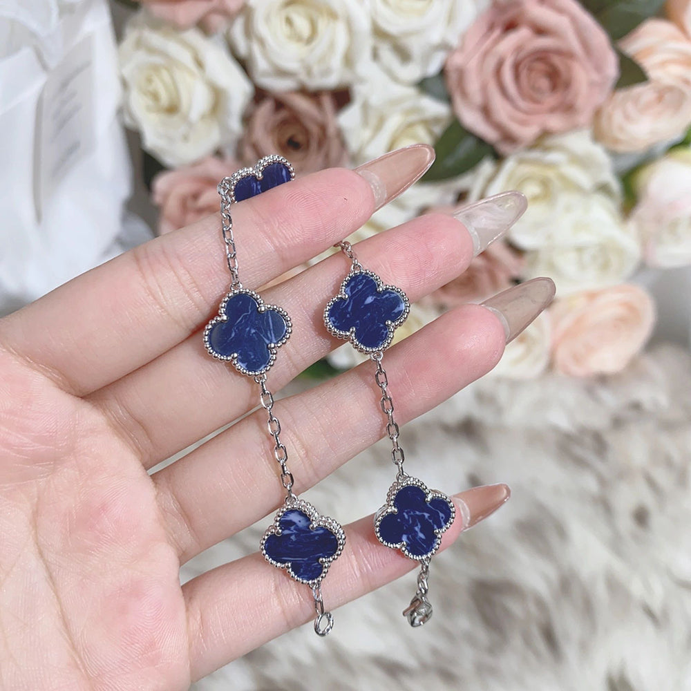 [Everoly JW]CLOVER 5 MOTIF PIETERSITE SILVER BRACELET